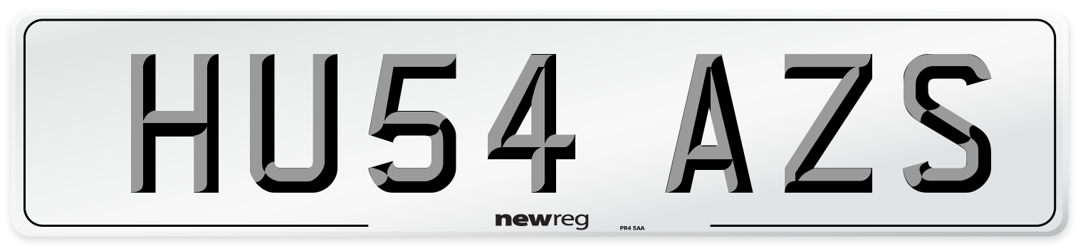 HU54 AZS Number Plate from New Reg